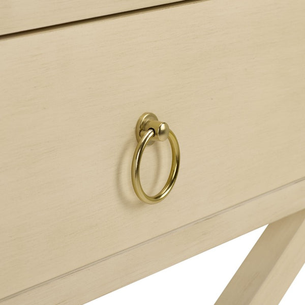 Safavieh Large Sadie Mixed Metal Wood Nightstand Single Drawer Bedroom Storage Modern Style Off White NST9207D