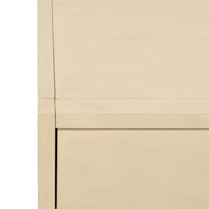 Safavieh Large Sadie Mixed Metal Wood Nightstand Single Drawer Bedroom Storage Modern Style Off White NST9207D