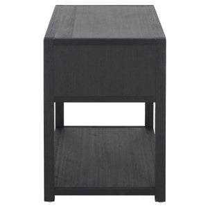 Safavieh Large Sadie Metal and Wood Nightstand with Drawer and Open Shelf for Modern Bedrooms Navy NST9208A