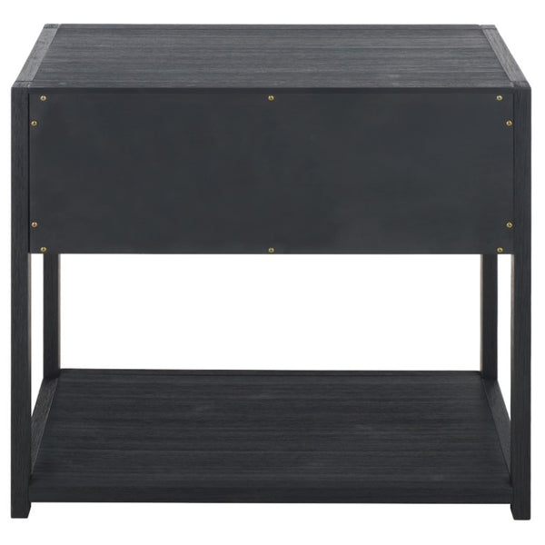 Safavieh Large Sadie Metal and Wood Nightstand with Drawer and Open Shelf for Modern Bedrooms Navy NST9208A