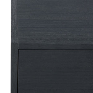 Safavieh Large Sadie Metal and Wood Nightstand with Drawer and Open Shelf for Modern Bedrooms Navy NST9208A