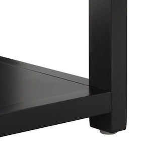Safavieh Large Sadie Metal and Wood Nightstand with Drawer and Open Shelf for Modern Bedrooms Black NST9208B