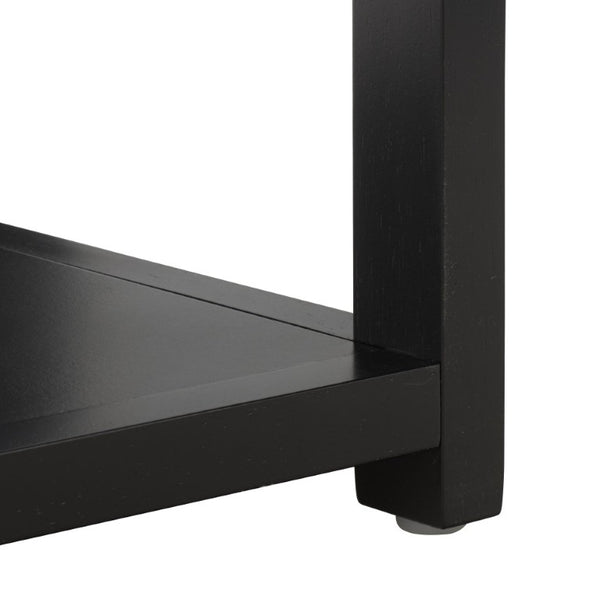 Safavieh Large Sadie Metal and Wood Nightstand with Drawer and Open Shelf for Modern Bedrooms Black NST9208B