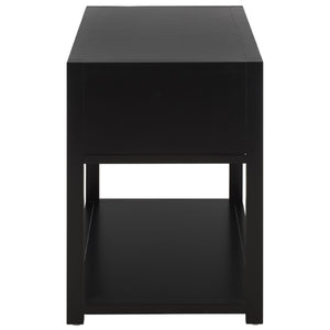 Safavieh Large Sadie Metal and Wood Nightstand with Drawer and Open Shelf for Modern Bedrooms Black NST9208B