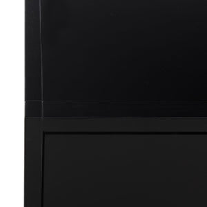 Safavieh Large Sadie Metal and Wood Nightstand with Drawer and Open Shelf for Modern Bedrooms Black NST9208B