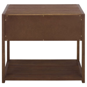 Safavieh Large Sadie Metal and Wood Nightstand with Drawer and Open Shelf for Modern Bedrooms Brown NST9208C