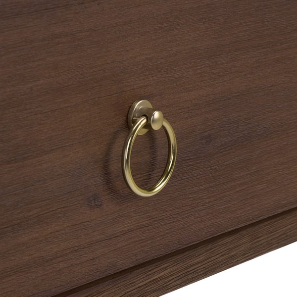 Safavieh Large Sadie Metal and Wood Nightstand with Drawer and Open Shelf for Modern Bedrooms Brown NST9208C