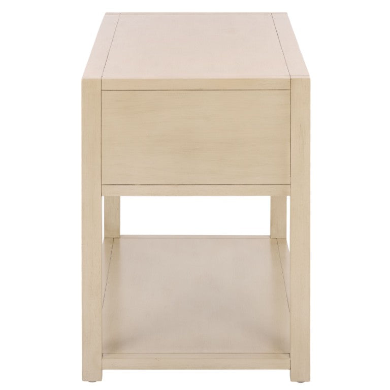 Safavieh Large Sadie Metal and Wood Nightstand with Drawer and Open Shelf for Modern Bedrooms Off White NST9208D