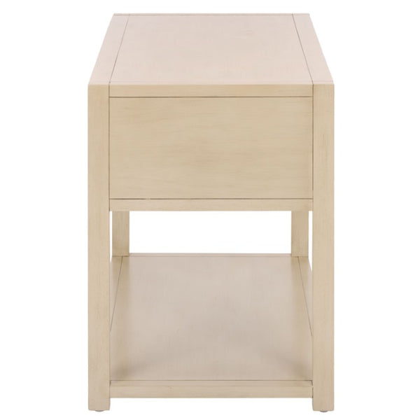 Safavieh Large Sadie Metal and Wood Nightstand with Drawer and Open Shelf for Modern Bedrooms Off White NST9208D