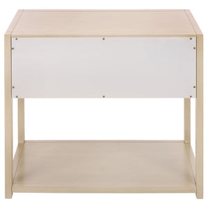 Safavieh Large Sadie Metal and Wood Nightstand with Drawer and Open Shelf for Modern Bedrooms Off White NST9208D