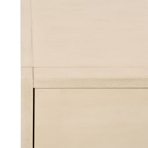 Safavieh Large Sadie Metal and Wood Nightstand with Drawer and Open Shelf for Modern Bedrooms Off White NST9208D