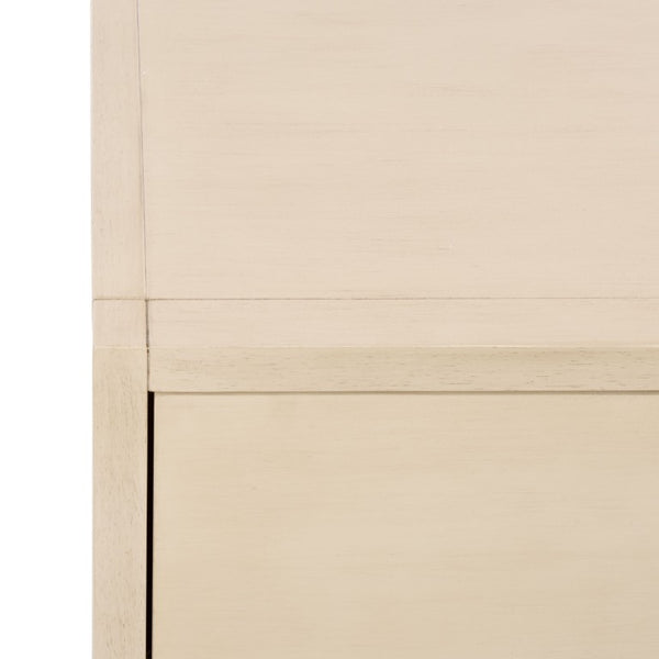 Safavieh Large Sadie Metal and Wood Nightstand with Drawer and Open Shelf for Modern Bedrooms Off White NST9208D