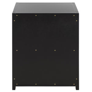 Safavieh Sadie Three Drawer Nightstand Bold Bedside Storage for Contemporary Bedroom Suites Black NST9209C
