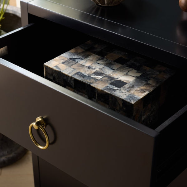 Safavieh Sadie Three Drawer Nightstand Bold Bedside Storage for Contemporary Bedroom Suites Black NST9209C
