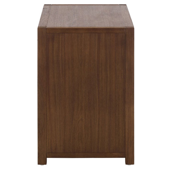 Safavieh Sadie Three Drawer Nightstand Bold Bedside Storage for Contemporary Bedroom Suites Chocolate NST9209D