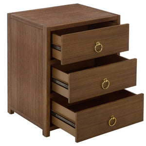 Safavieh Sadie Three Drawer Nightstand Bold Bedside Storage for Contemporary Bedroom Suites Chocolate NST9209D