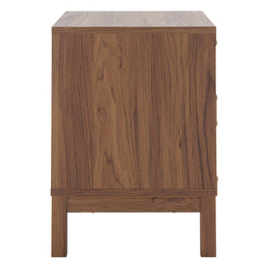 Safavieh Galio Vintage-Inspired Two-Drawer Nightstand With Elegant Gold Hardware And Warm Walnut Finish Walnut / Gold NST9600A