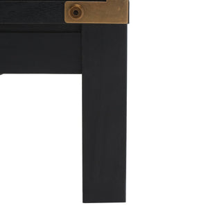 Safavieh Galio Vintage-Inspired Two-Drawer Nightstand With Elegant Gold Hardware And Warm Walnut Finish Black / Gold NST9600B