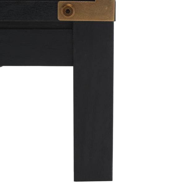 Safavieh Galio Vintage-Inspired Two-Drawer Nightstand With Elegant Gold Hardware And Warm Walnut Finish Black / Gold NST9600B
