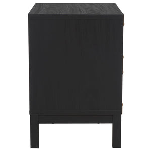 Safavieh Galio Vintage-Inspired Two-Drawer Nightstand With Elegant Gold Hardware And Warm Walnut Finish Black / Gold NST9600B