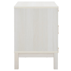 Safavieh Galio Vintage-Inspired Two-Drawer Nightstand With Elegant Gold Hardware And Warm Walnut Finish Bleached White / Gold NST9600C