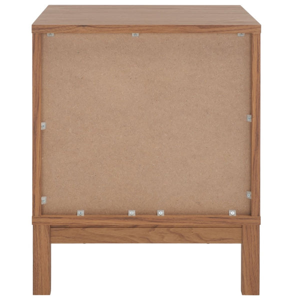Safavieh Galio Vintage-Inspired Two-Drawer Nightstand With Elegant Gold Hardware And Warm Walnut Finish Oak / Gold NST9600D