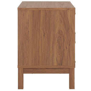 Safavieh Galio Vintage-Inspired Two-Drawer Nightstand With Elegant Gold Hardware And Warm Walnut Finish Oak / Gold NST9600D