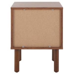 Safavieh Silvanna Nightstand XII23 Walnut / Natural Rattan Wood NST9601A