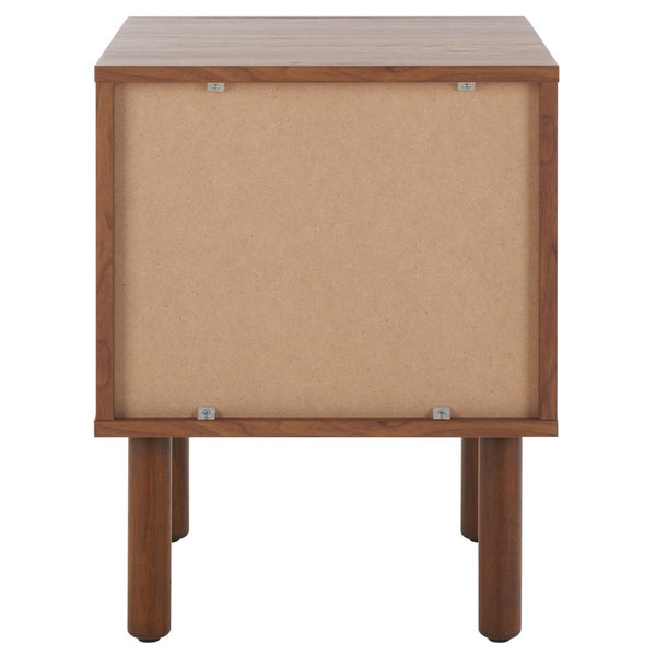 Safavieh Silvanna Nightstand XII23 Walnut / Natural Rattan Wood NST9601A