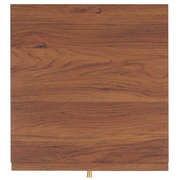 Safavieh Silvanna Nightstand XII23 Walnut / Natural Rattan Wood NST9601A