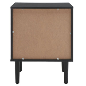 Safavieh Irelia 2 Drawer Nightstand With Rattan Texture - Stylish Storage Solution For Modern Bedrooms & Living Spaces Black NST9602B