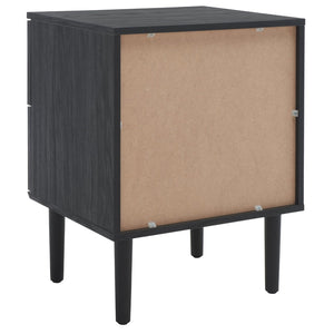Safavieh Irelia 2 Drawer Nightstand With Rattan Texture - Stylish Storage Solution For Modern Bedrooms & Living Spaces Black NST9602B