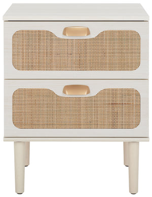 Safavieh Irelia 2 Drawer Nightstand XII23 White Pb, Mdf, Rubber Wood NST9602C