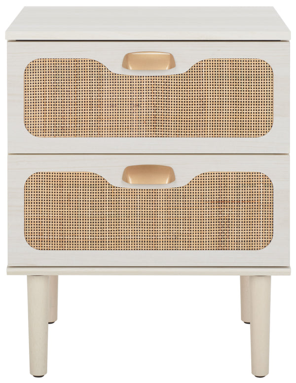 Safavieh Irelia 2 Drawer Nightstand XII23 White Pb, Mdf, Rubber Wood NST9602C