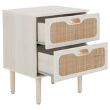 Safavieh Irelia 2 Drawer Nightstand XII23 White Pb, Mdf, Rubber Wood NST9602C