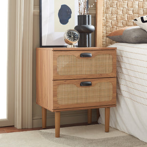 Safavieh Irelia 2 Drawer Nightstand XII23 Oak  Pb, Mdf, Rubber Wood NST9602D