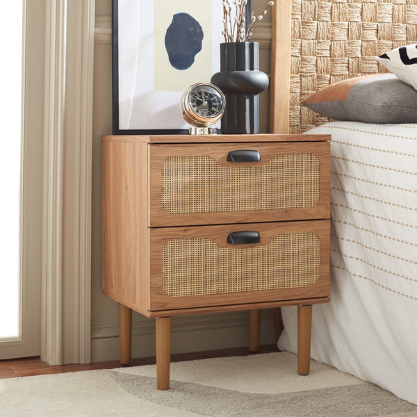 Safavieh Irelia 2 Drawer Nightstand XII23 Oak  Pb, Mdf, Rubber Wood NST9602D