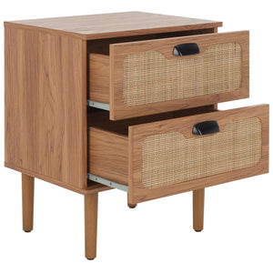 Safavieh Irelia 2 Drawer Nightstand XII23 Oak  Pb, Mdf, Rubber Wood NST9602D