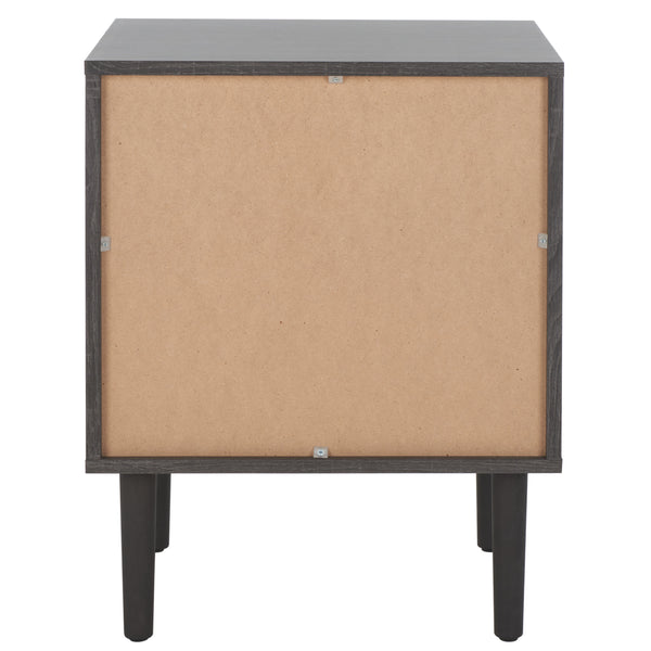 Safavieh Irelia 2 Drawer Nightstand XII23 Distressed Black Pb, Mdf, Rubber Wood NST9602E