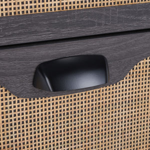 Safavieh Irelia 2 Drawer Nightstand XII23 Distressed Black Pb, Mdf, Rubber Wood NST9602E