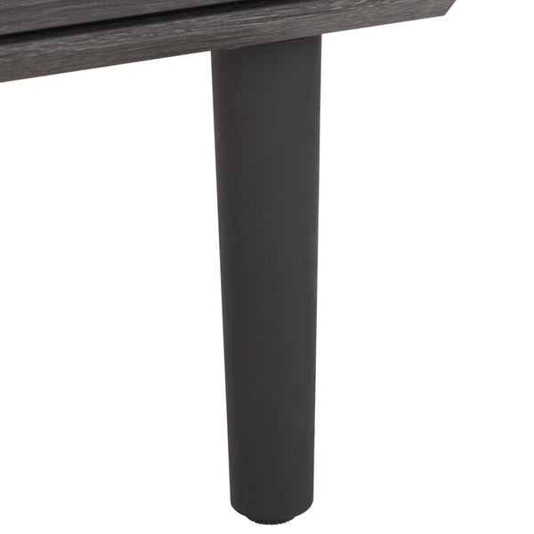 Safavieh Irelia 2 Drawer Nightstand XII23 Distressed Black Pb, Mdf, Rubber Wood NST9602E