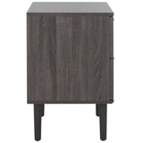 Safavieh Irelia 2 Drawer Nightstand XII23 Distressed Black Pb, Mdf, Rubber Wood NST9602E