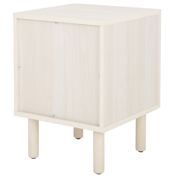 Safavieh Ophelia 1 Door Night Stand White / Natural Wood NST9603C