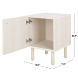 Safavieh Ophelia 1 Door Night Stand White / Natural Wood NST9603C