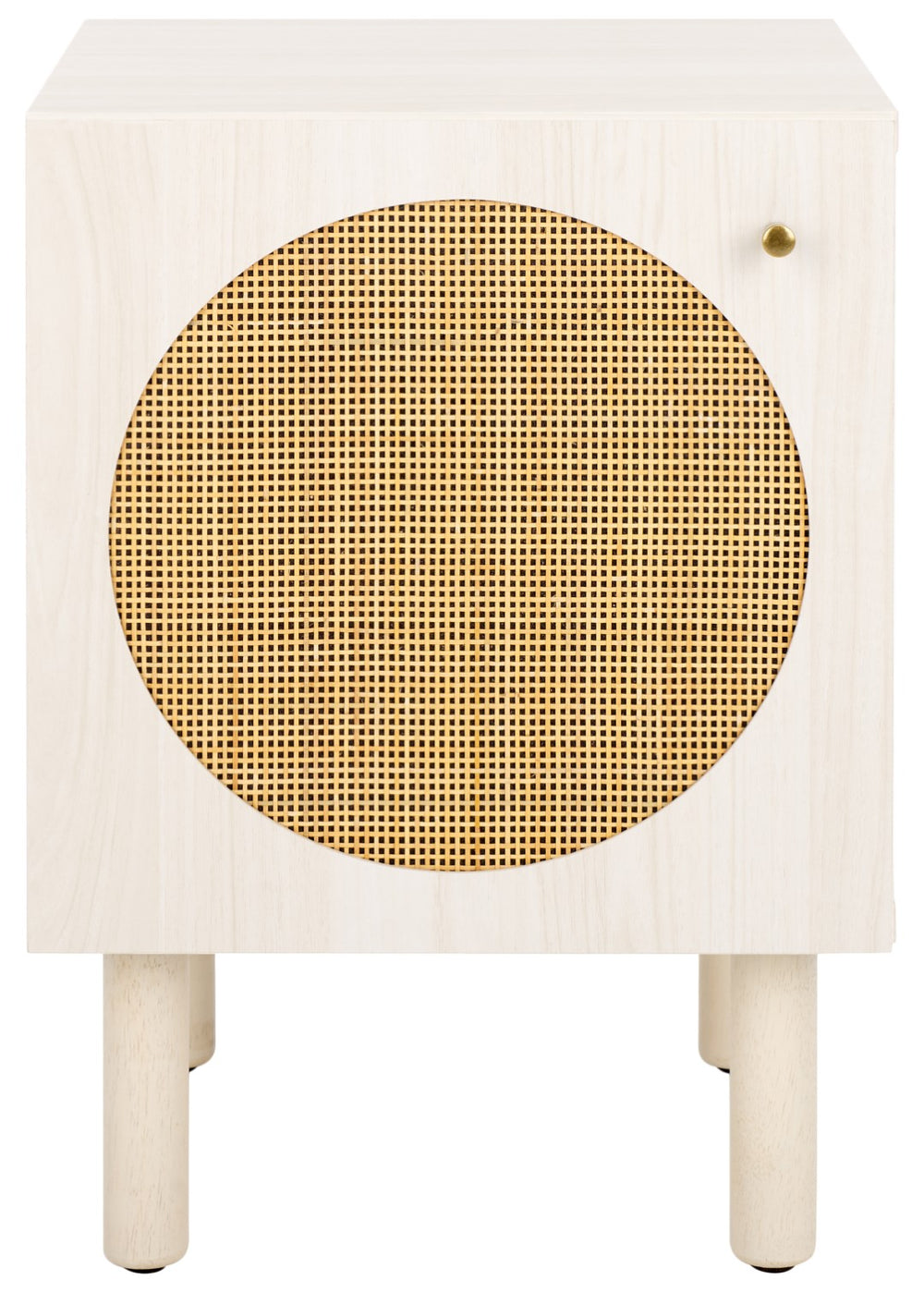 Safavieh Ophelia 1 Door Night Stand White / Natural Wood NST9603C