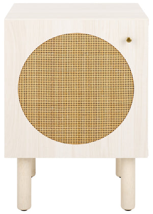 Safavieh Ophelia 1 Door Night Stand White / Natural Wood NST9603C