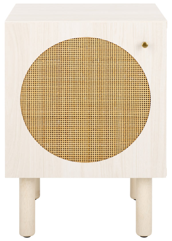 Safavieh Ophelia 1 Door Night Stand White / Natural Wood NST9603C