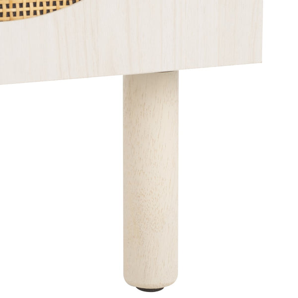 Safavieh Ophelia 1 Door Night Stand White / Natural Wood NST9603C