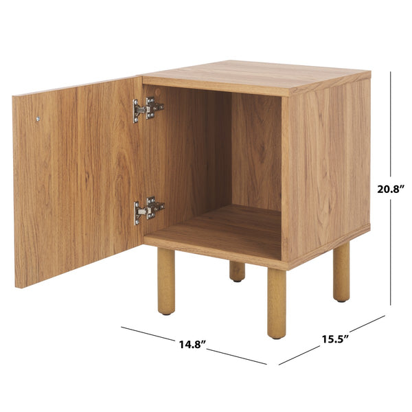 Safavieh Ophelia 1 Door Night Stand Oak / Natural NST9603D
