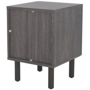 Safavieh Ophelia 1 Door Night Stand Distressed Black / Natural Wood NST9603E
